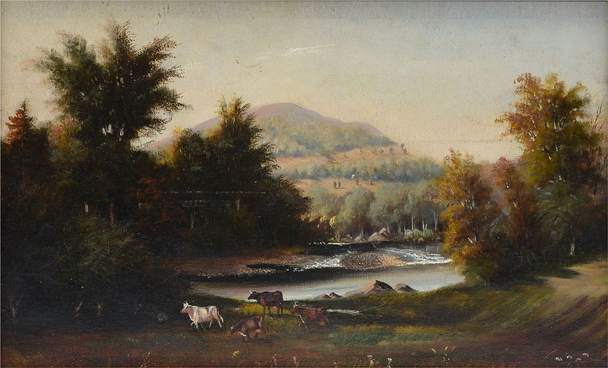 Appraisal: CLERK William F American Late th Century Landscape with Ellis