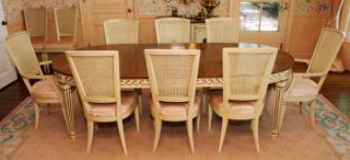 Appraisal: MILLING ROAD ITALIAN PROVINCIAL DINING TABLE CHAIRS MILLING ROAD ITALIAN