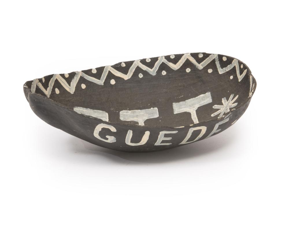 Appraisal: Haitian Painted Gourd Bowl exterior with GUEDE - NIBO BRAVE