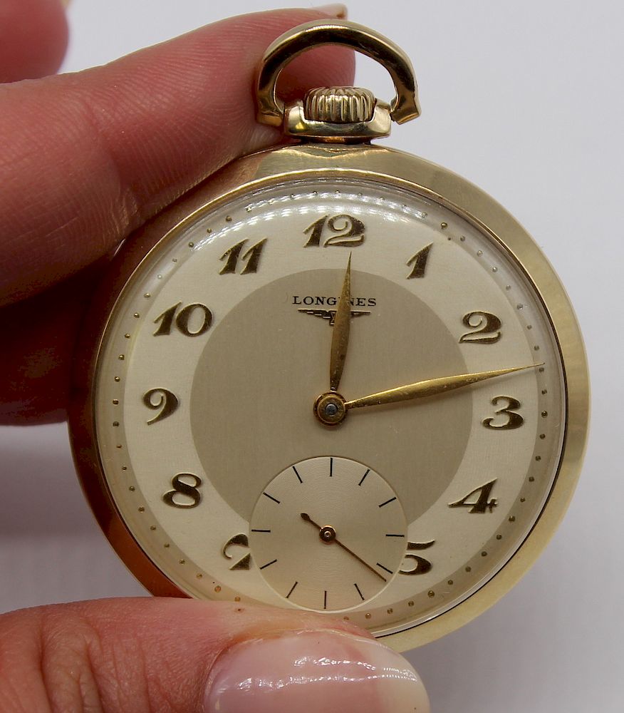 Appraisal: JEWELRY Longines kt Gold Pocket Watch Longies kt yellow gold