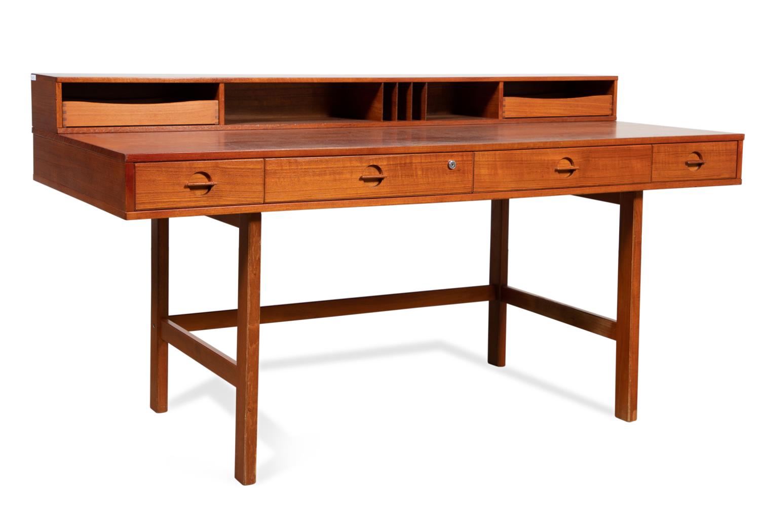 Appraisal: PETER LOVIG NIELSEN TEAK FLIP TOP DESK Peter Lovig Nielsen