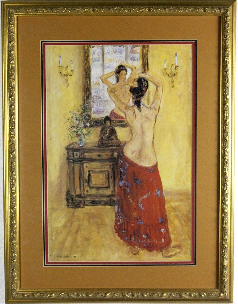 Appraisal: Surge Belloni Nude Woman Colored Print FRAMED Surge Belloni -