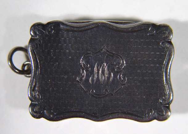 Appraisal: Victorian silver vinaigrette the outer body with chased decoration Birmingham