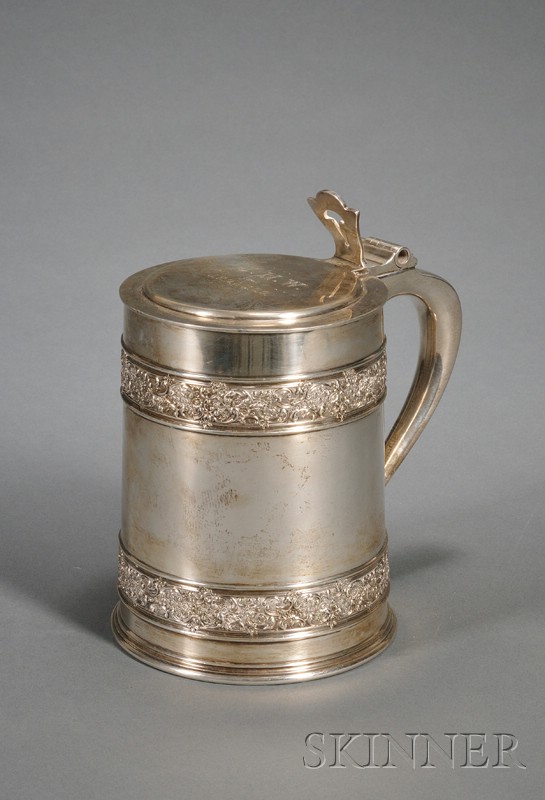 Appraisal: Tiffany Co Sterling Tankard - slightly tapered cylindrical with flat