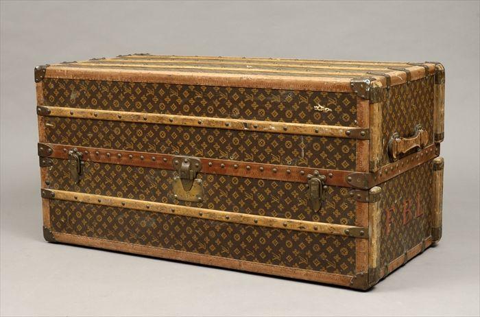 Appraisal: Louis Vuitton Steamer Trunk Initialled FBL x x in