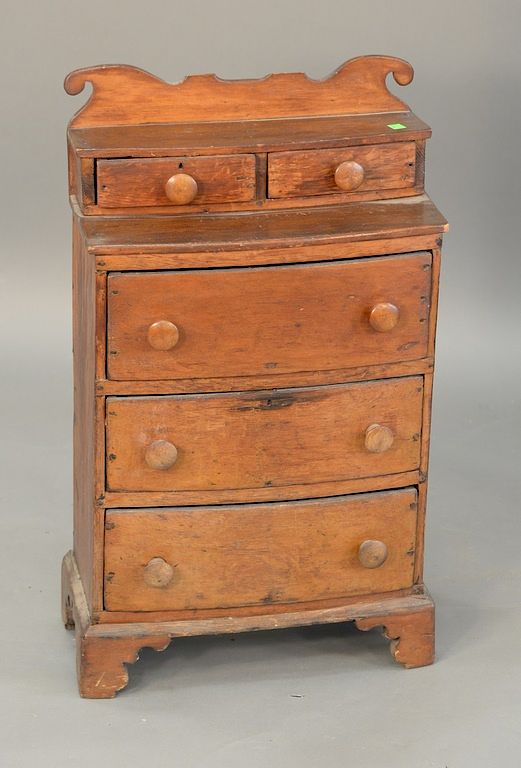 Appraisal: Diminutive Chippendale bow front chest early th century ht in