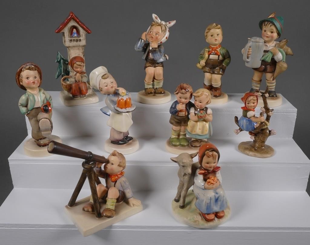 Appraisal: Collection of Hummel figurines TMK- Hummels included Worship Hum tallest