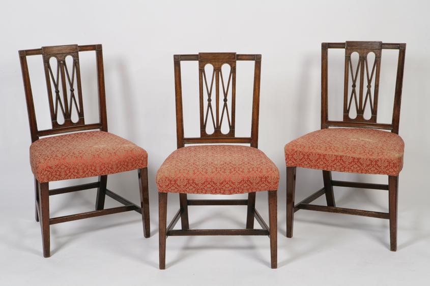 Appraisal: A SET OF THREE GEORGE III MAHOGANY SHERATON DESIGN DINING