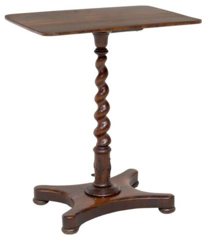 Appraisal: English rosewood side table th c rectangular top with rounded