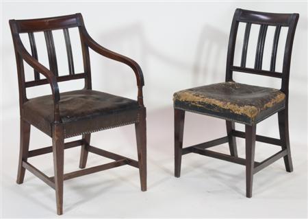 Appraisal: A set of twelve th century mahogany dining chairs each