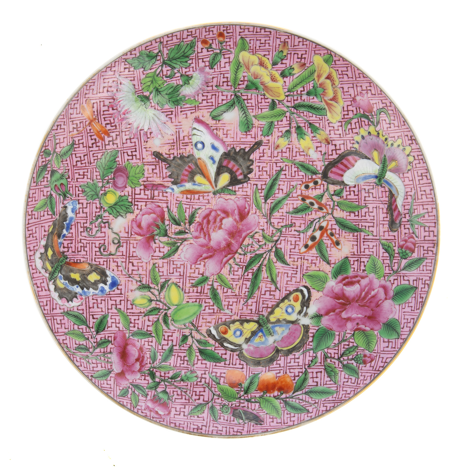 Appraisal: CHINESE EXPORT FAMILLE ROSE PLATE Doaguang Era circa - exquisitely