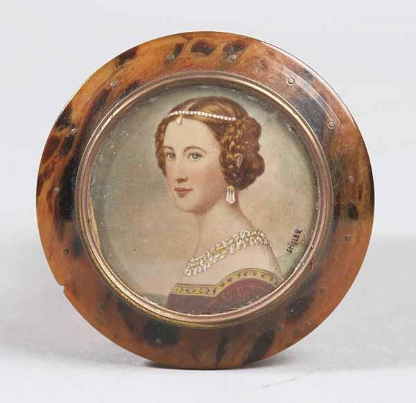 Appraisal: A Continental Portrait Miniature of a Lady in Fashionable Dress