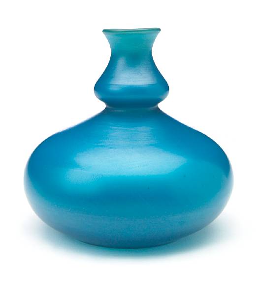 Appraisal: A Tiffany blue Favrile glass vase circa inscribed E -