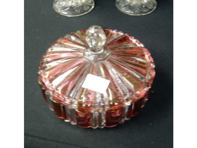 Appraisal: RUBY CLEAR CANDY BOWL