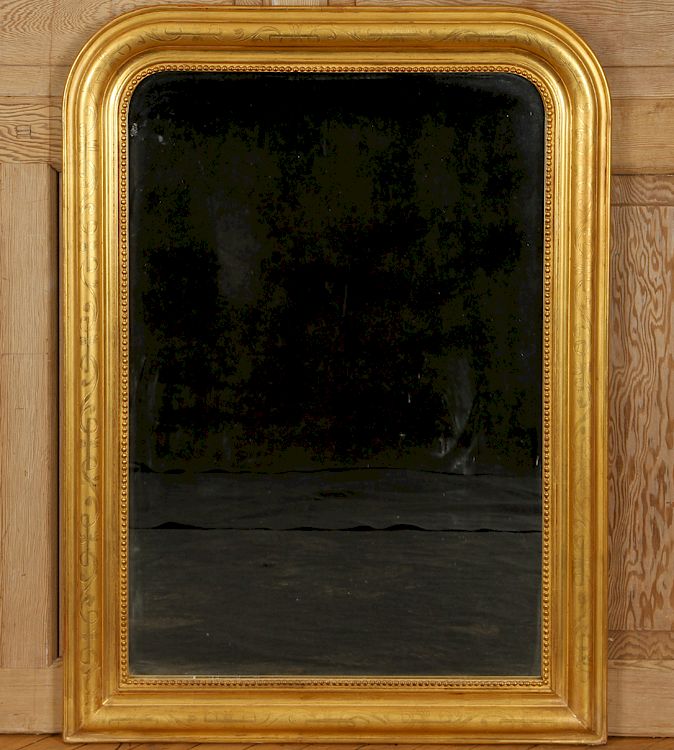 Appraisal: TH CENTURY GILT WOOD LOUIS PHILIPPE MIRROR A nineteenth century