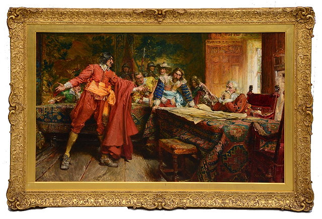 Appraisal: EDGAR BUNDY - 'Before his Peers' signed oil on canvas