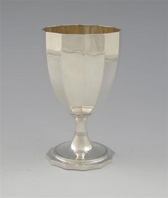 Appraisal: A George III goblet with gilt interior and reeded foot