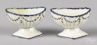 Appraisal: Two English pearlware master salts th c '' h and