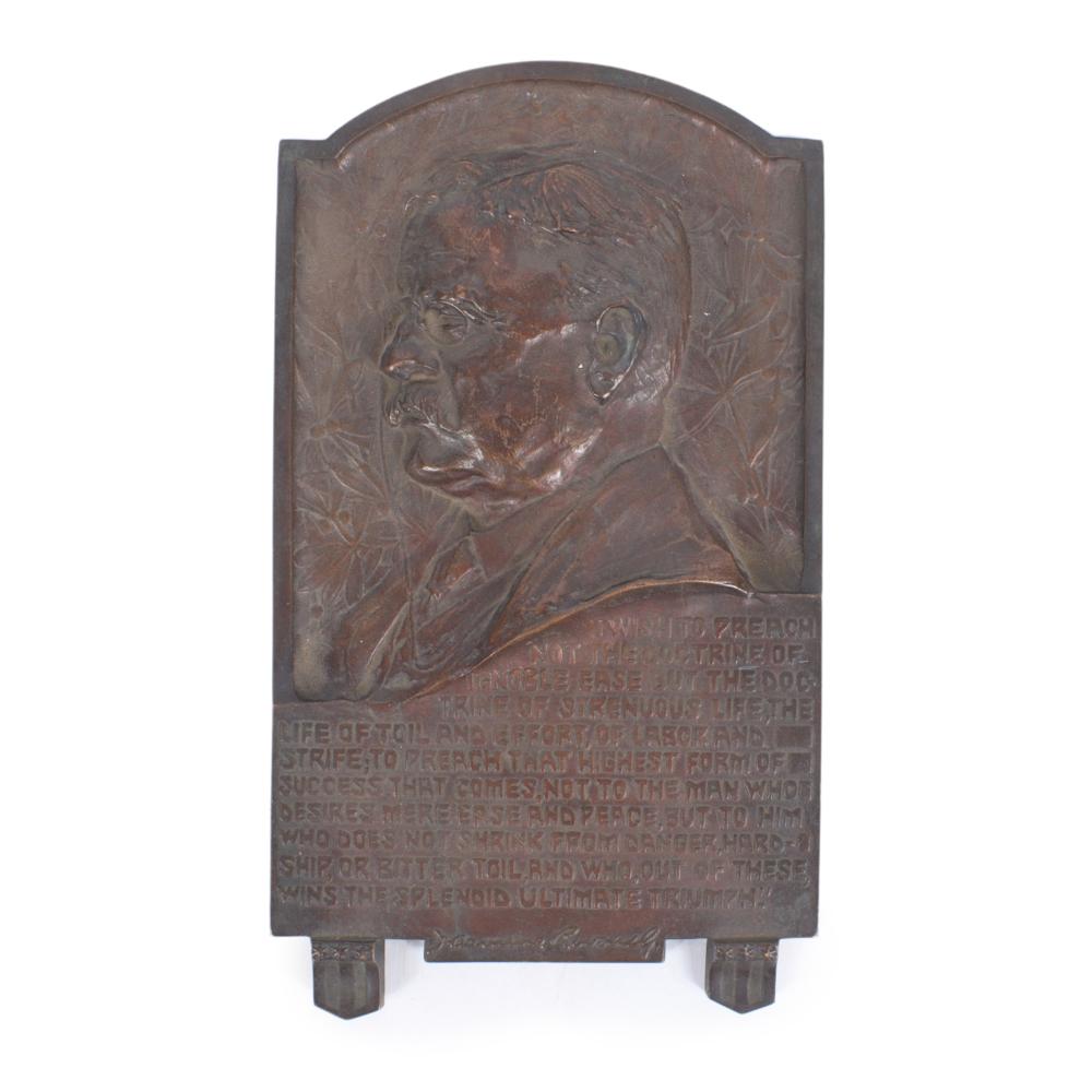 Appraisal: Sanders American Roosevelt I Wish To Preach bronze relief portrait