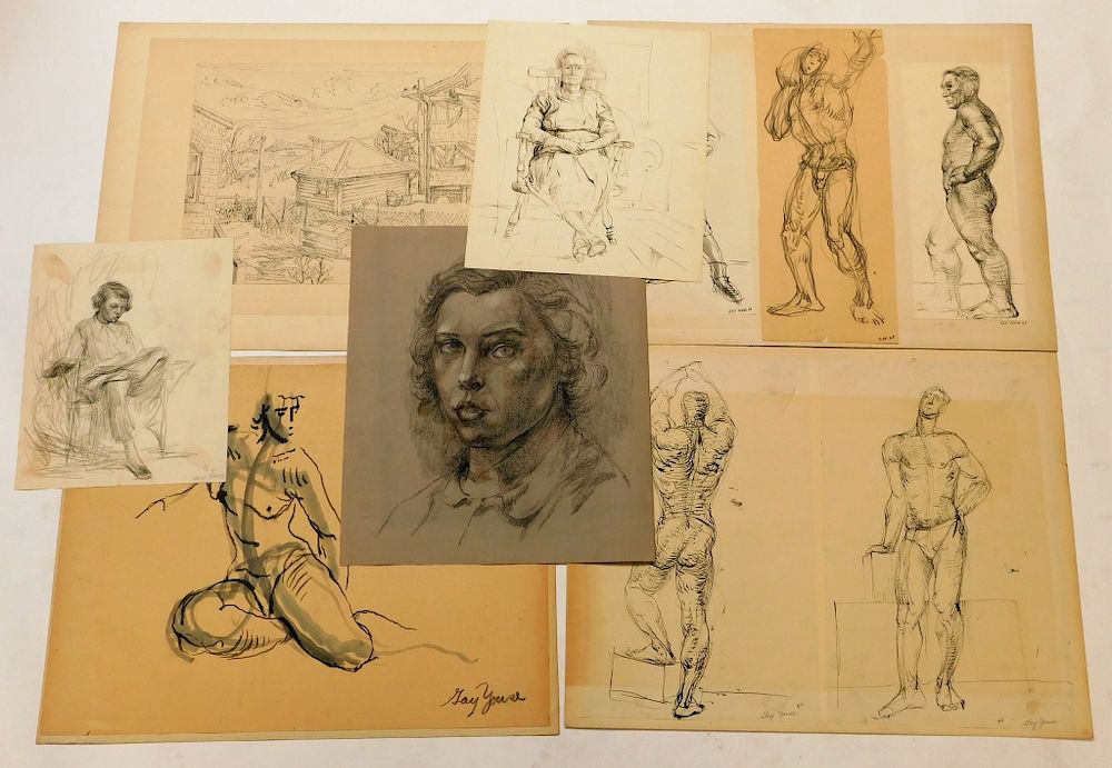 Appraisal: Gertrude Ann Youse Illustrative Study Drawings Gertrude Ann Youse Massachusetts