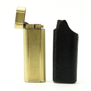 Appraisal: Circa s Cartier Gold Plated Gas Lighter in Leather Circa