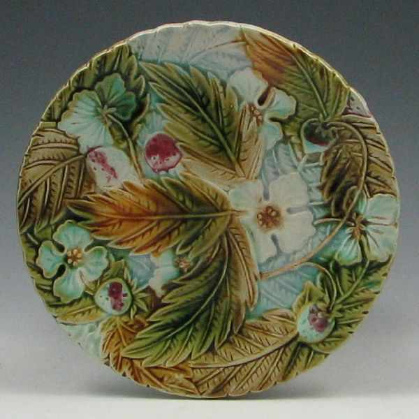 Appraisal: Majolica Flowered Dish unmarked two small glaze chips on the