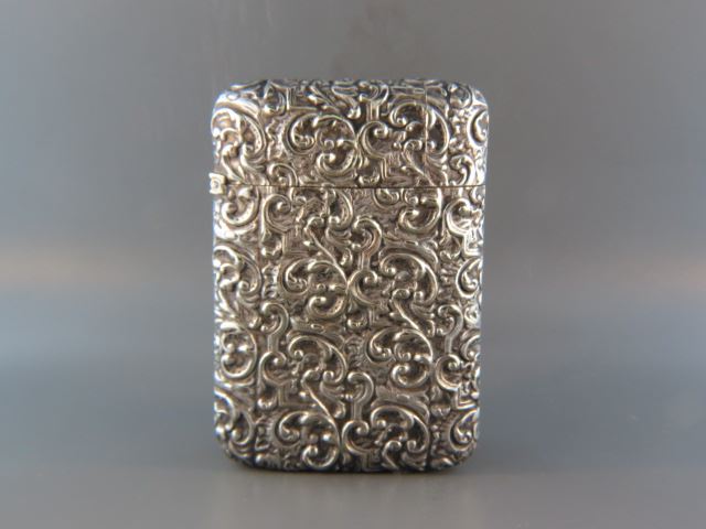 Appraisal: Antique Silverplate Match Safe Cigarette Case combination piece both in