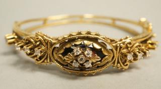 Appraisal: Fancy K Gold and Diamond Bangle Bracelet Fanc Fancy K