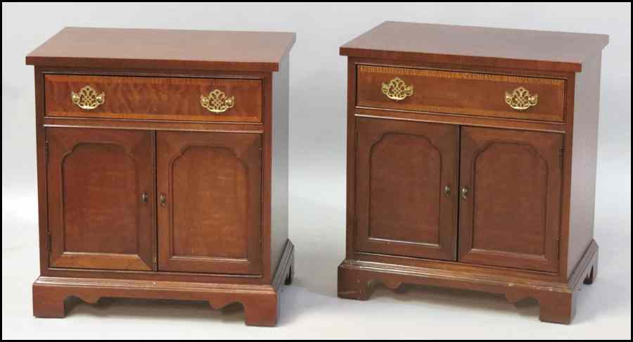 Appraisal: PAIR OF MAHOGANY NIGHTSTANDS H '' W '' D ''