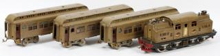 Appraisal: LIONEL PRE LIONEL PRE-WAR STANDARD GAUGE PASSENGER TRAIN includes a