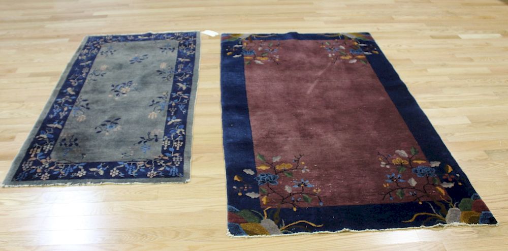 Appraisal: Art Deco Chinese Hand Woven Carpets One runner and the