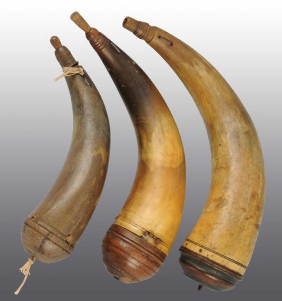 Appraisal: Lot of Powder Horns Condition Excellent Size Largest L