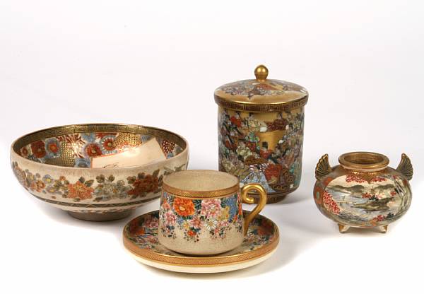 Appraisal: A grouping of Japanese porcelains featuring an assortment of Kutani