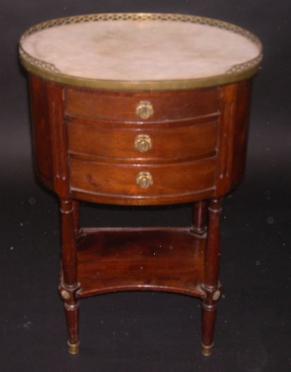 Appraisal: Louis XVI-Style Mahogany and Marble-Top Bedside Commode early th century