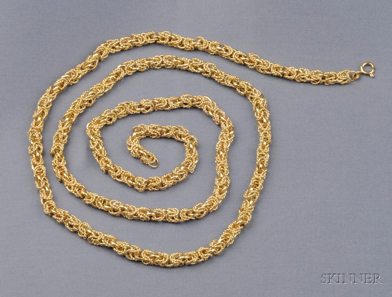 Appraisal: kt Gold Chain designed as a rope of circular polished