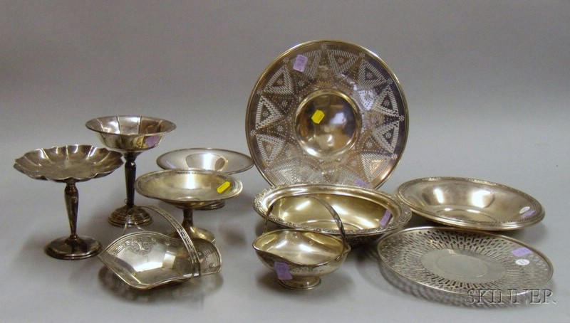 Appraisal: Ten Assorted Sterling Serving Pieces including a handled basket with