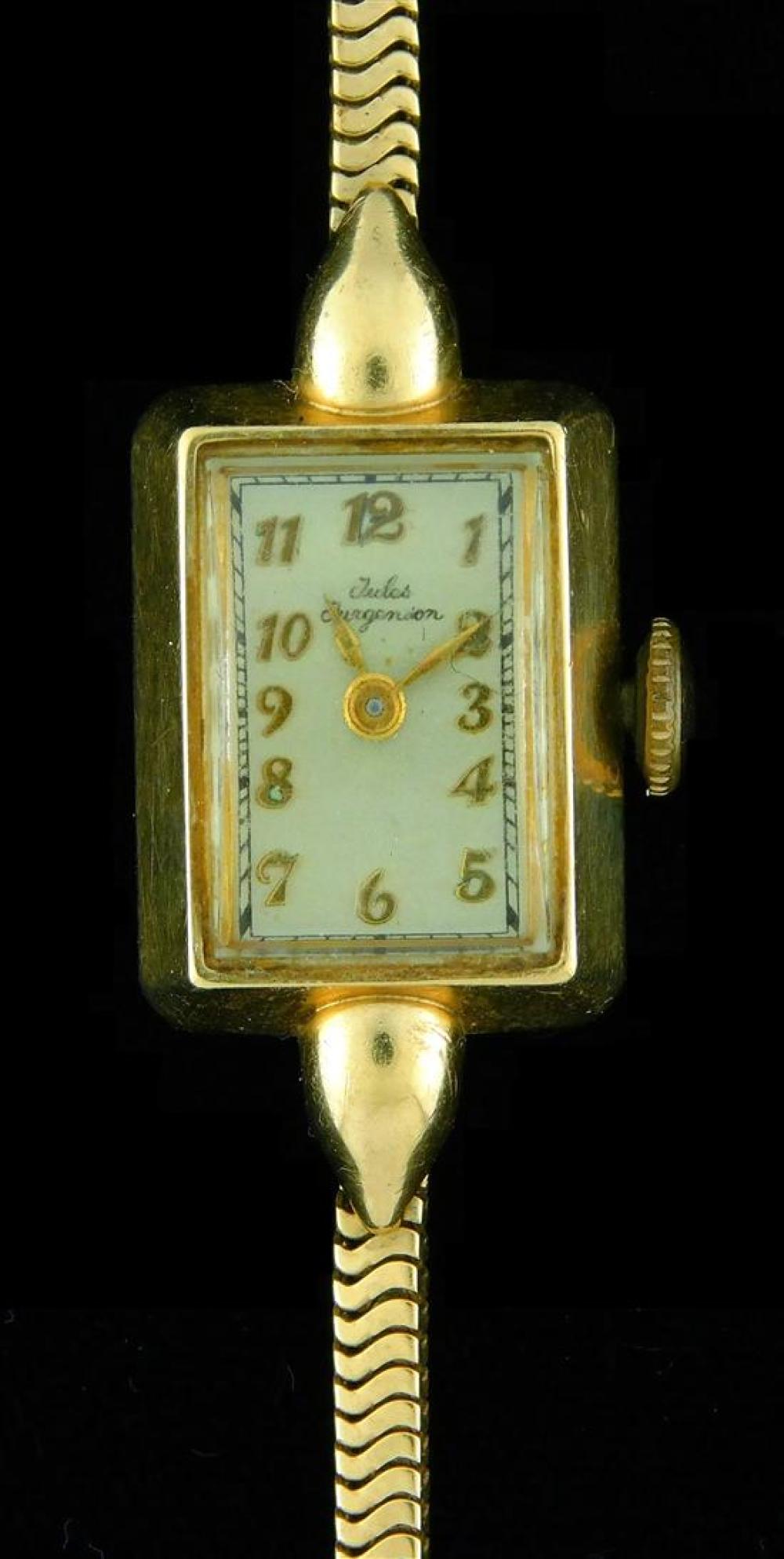 Appraisal: JEWELRY K Jules Jurgensen lady's wristwatch movement manual wind Jules