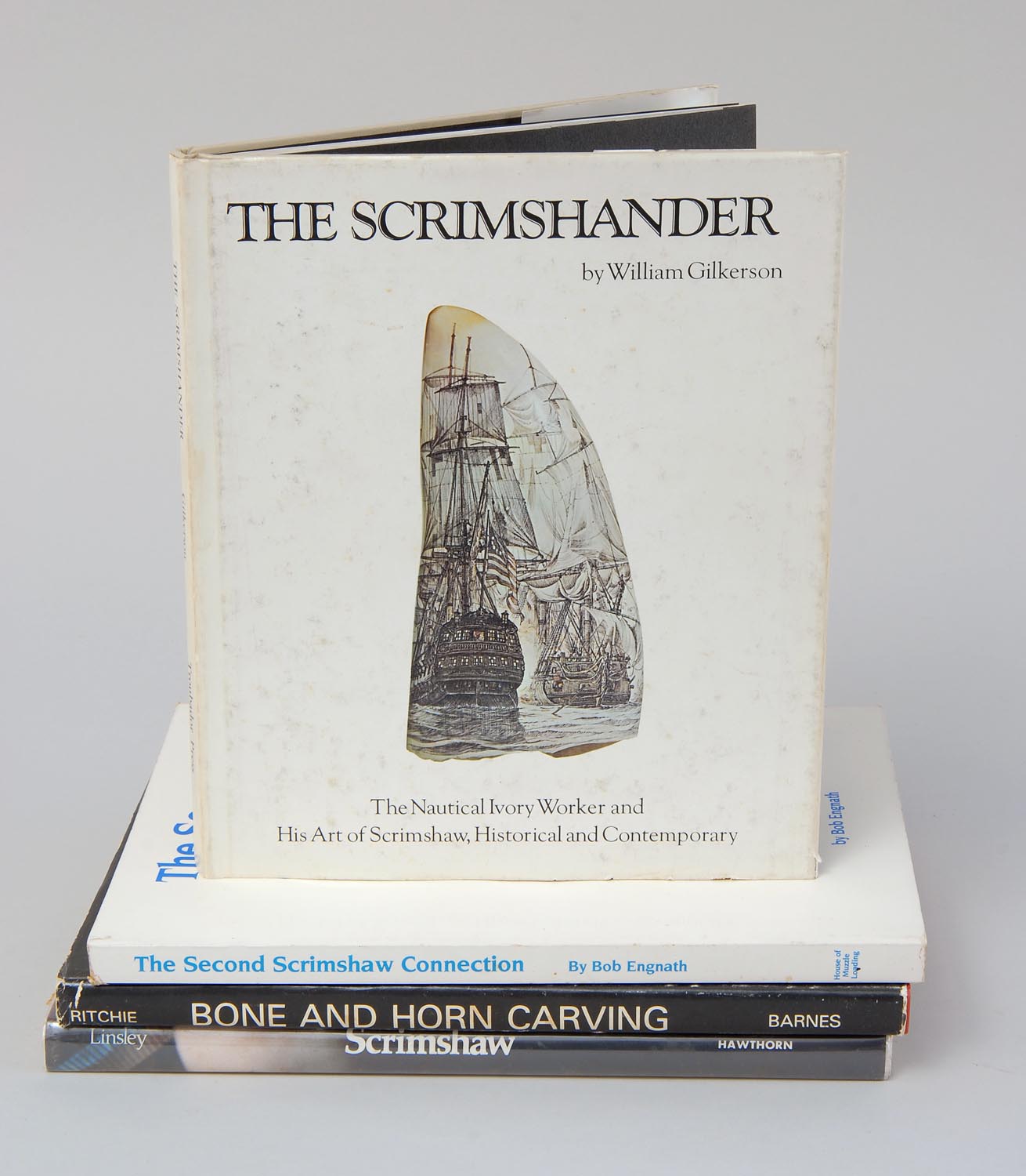 Appraisal: SCRIMSHAW Four books Gilkerson W The Scrimshander San Francisco Q