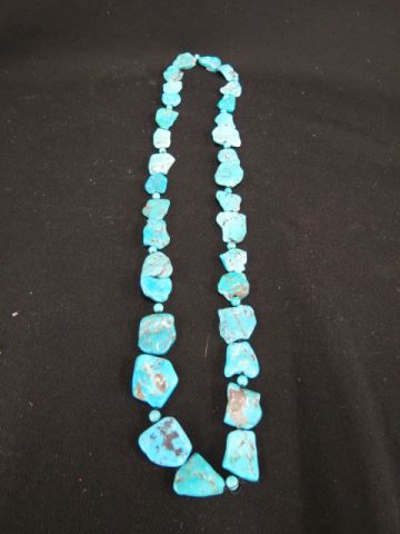 Appraisal: Turquoise Necklace natural and round beads long