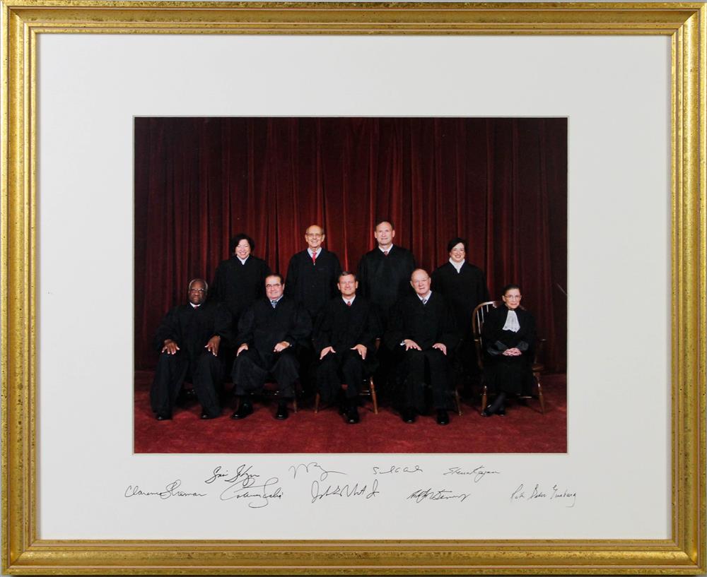 Appraisal: CURRENT SUPREME COURT PHOTOGRAPH SIGNED BY ALL NINE JUSTICES Photograph