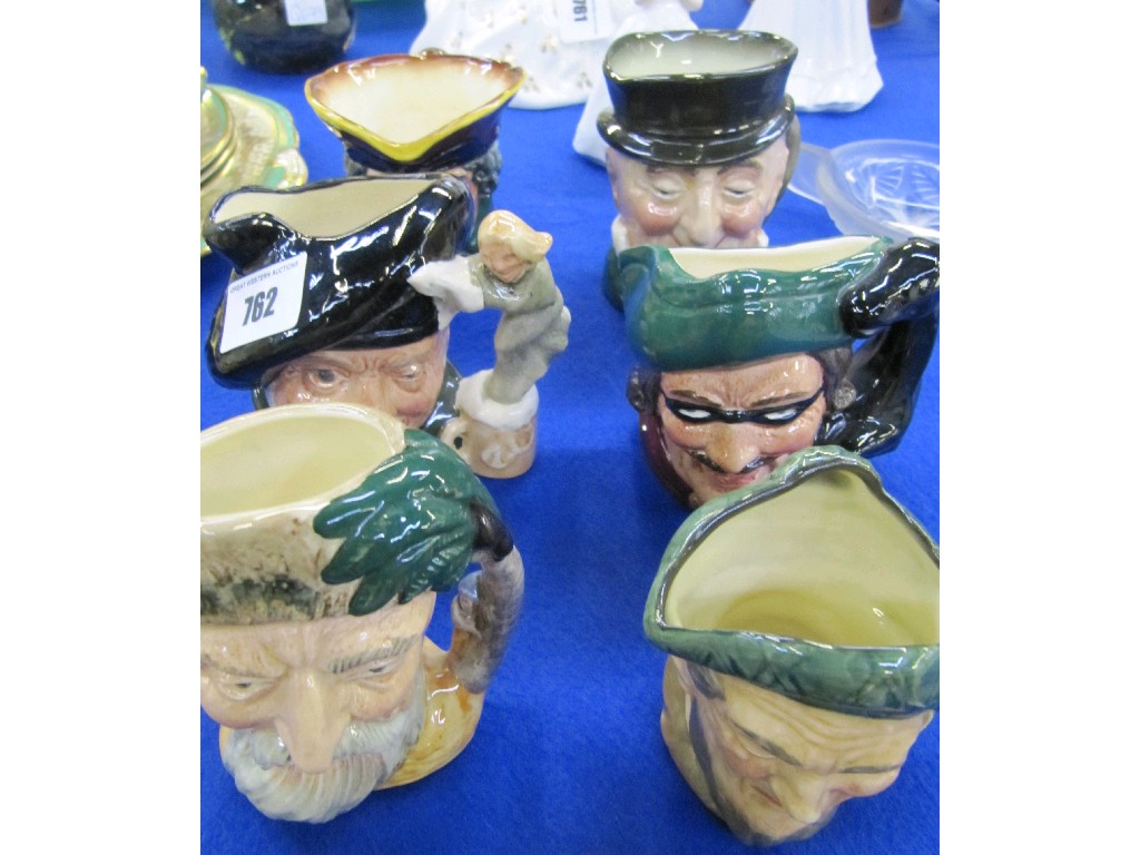 Appraisal: Six Royal Doulton character jugs to include Robinson Crusoe Auld