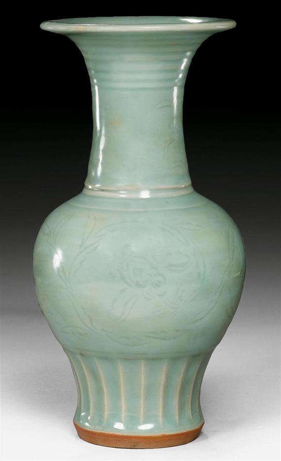 Appraisal: A YANYAN CELADON GLAZED VASE China Republic period height cm