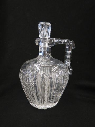 Appraisal: Cut Glass Whiskey Jug brilliant period starburst ray cane designs