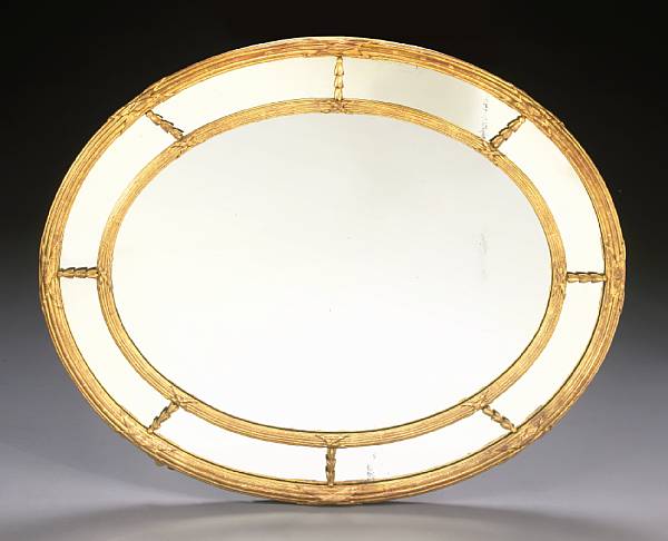 Appraisal: A Louis XVI style giltwood and gesso mirror fourth quarter