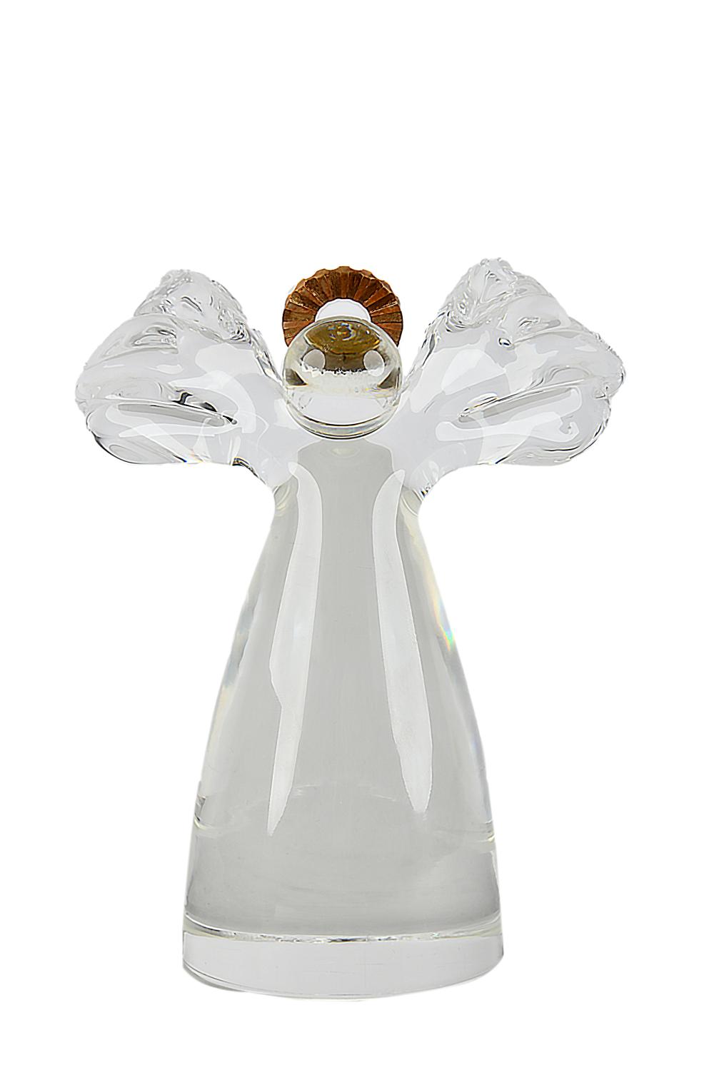 Appraisal: STEUBEN CRYSTAL ANGEL FIGUREsigned to underside with karat gold crown