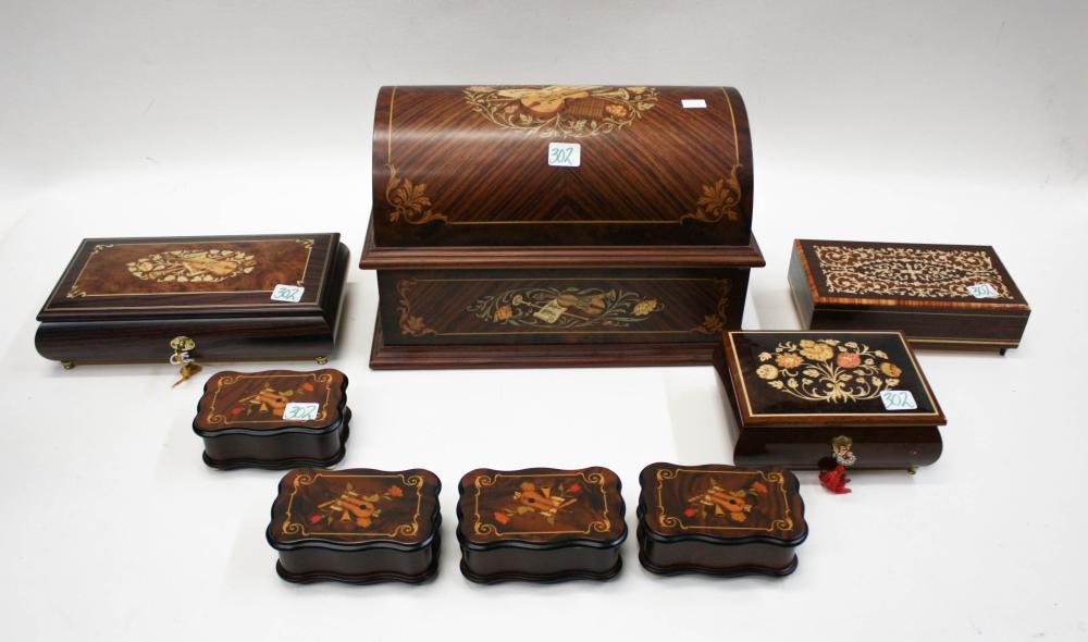 Appraisal: COLLECTION OF EIGHT REUGE DISC MUSIC BOXES the largest The