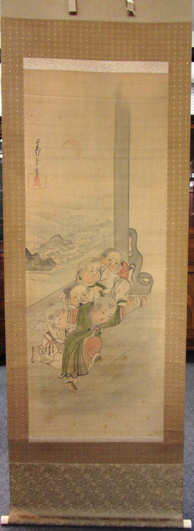 Appraisal: Style of Nagasawa Rosetsu th century a Japanese hanging scroll