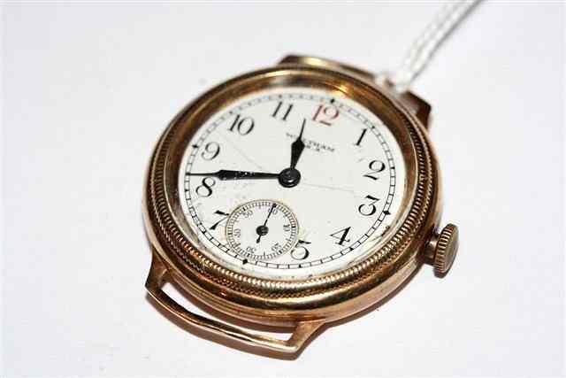 Appraisal: A GENTLEMANS GOLD WRIST WATCH by Waltham U S A