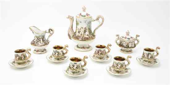 Appraisal: A Capodimonte Tea Service th century comprising a teapot creamer