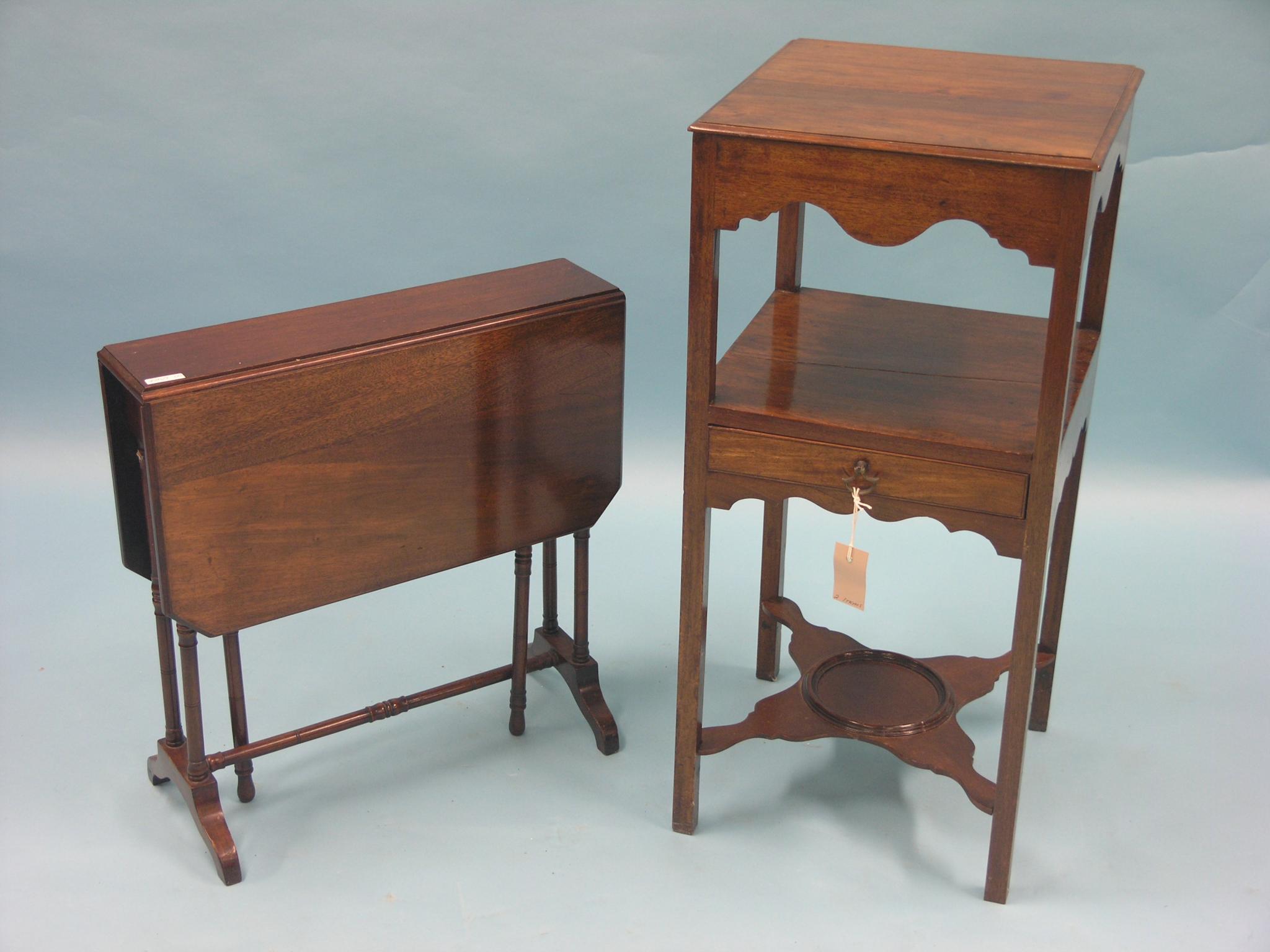 Appraisal: A Victorian mahogany washstand square with single drawer ft in